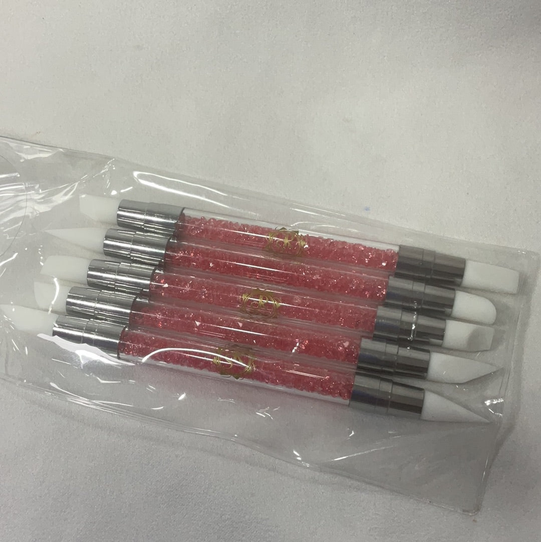 (SR) 5 Pcs Nail Art Sculpture Pen Dual Tipped Silicone Nail Tools Nail Art